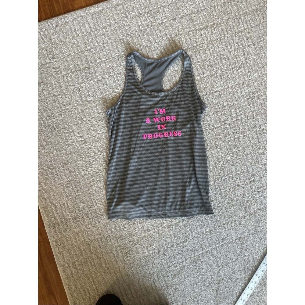 Danskin Now Womens Tank Shirt L Large WORK IN‎ PROGRESS Stretch Sleeveless Gym